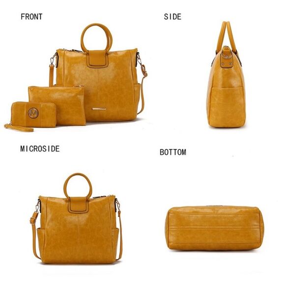 MKF Zori Women's Collection By Mia K Arya Signature Tote Bag and Set Of 4 Blue - Picture 5 of 12